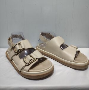 Alohas Harper Cream Leather Platform Sandals EU 42 Made‎ in Spain
